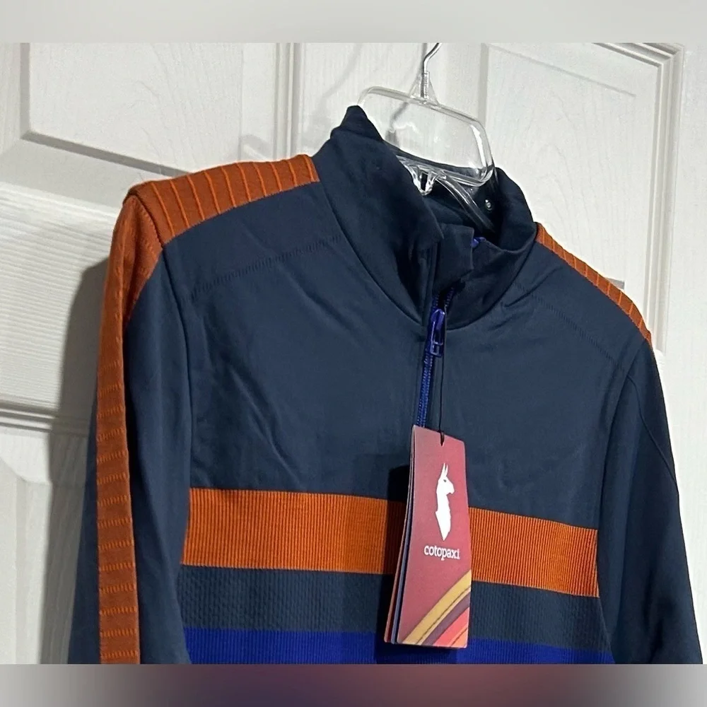 Cotopaxi Men's Medium Debajo Seamless Baselayer Quarter-Zip Ink Stripes NWT